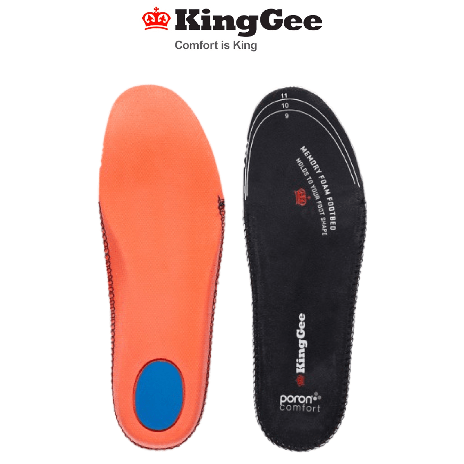 KingGee Mens Tradie Insoles Memory Foam Comfort Trim To Fit Work Safety K09500 - Land to Coast
