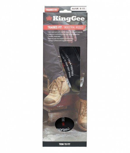 KingGee Mens Tradie Insoles Memory Foam Comfort Trim To Fit Work Safety K09500 - Land to Coast