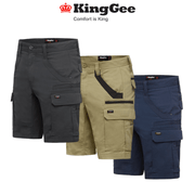 KingGee Mens Tradies Stretch Cargo Shorts Tough Work Safety Utility Comfy K69870 - Land to Coast