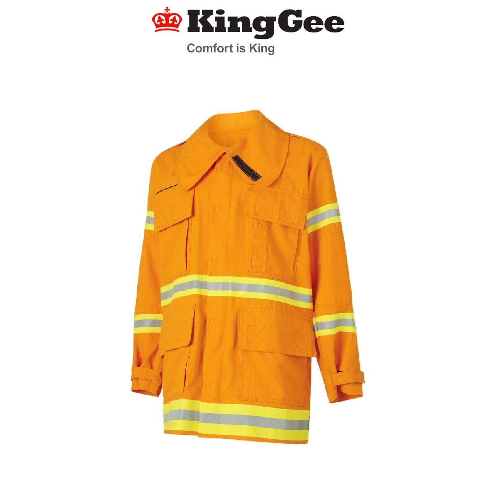 KingGee Mens Windlands Firefighting Thermal Protection Safety Hi Vis Coat K85000 - Land to Coast