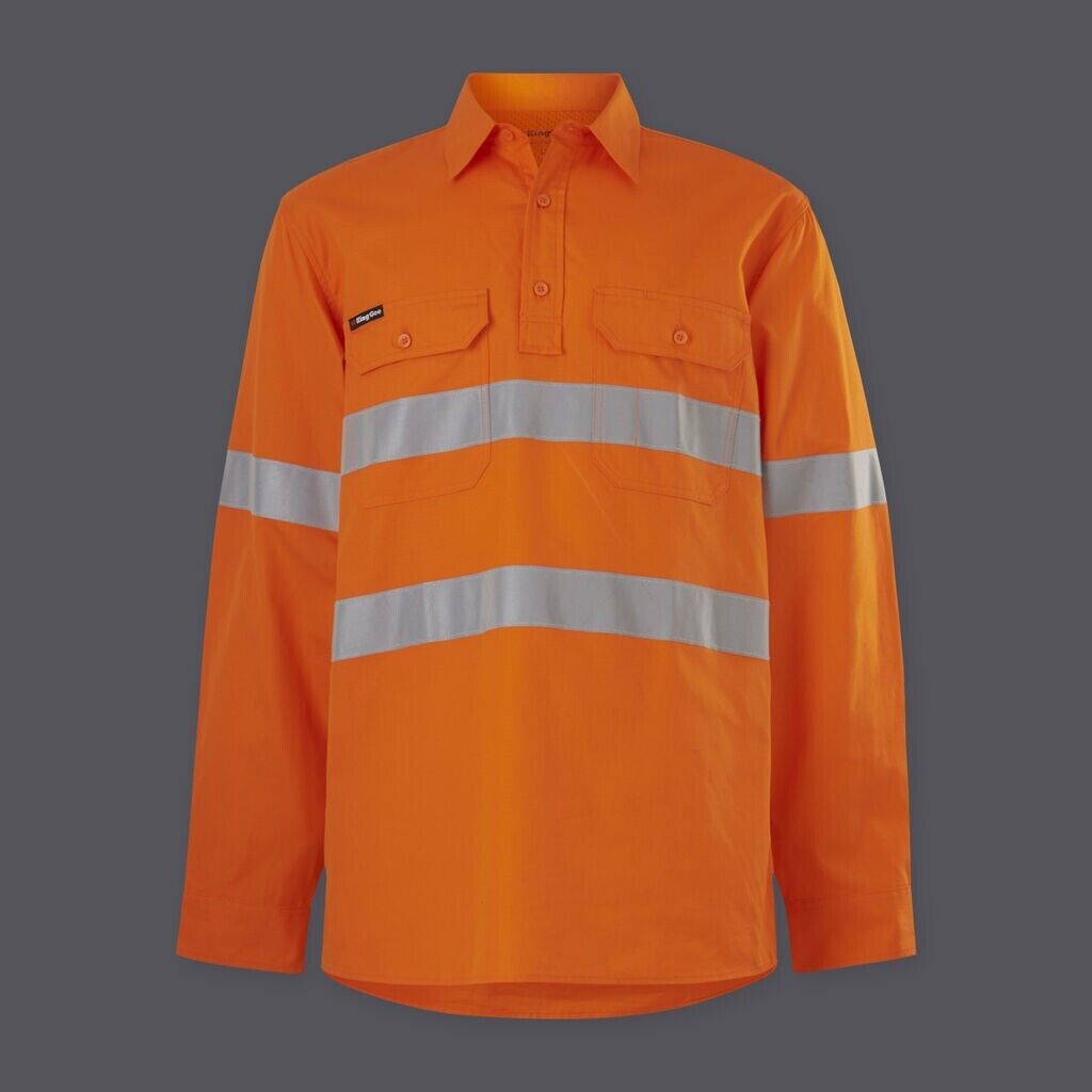 KingGee Mens Wookcool Vented Closed Front Lightweight Pockets Shirt Taped K54916 - Land to Coast