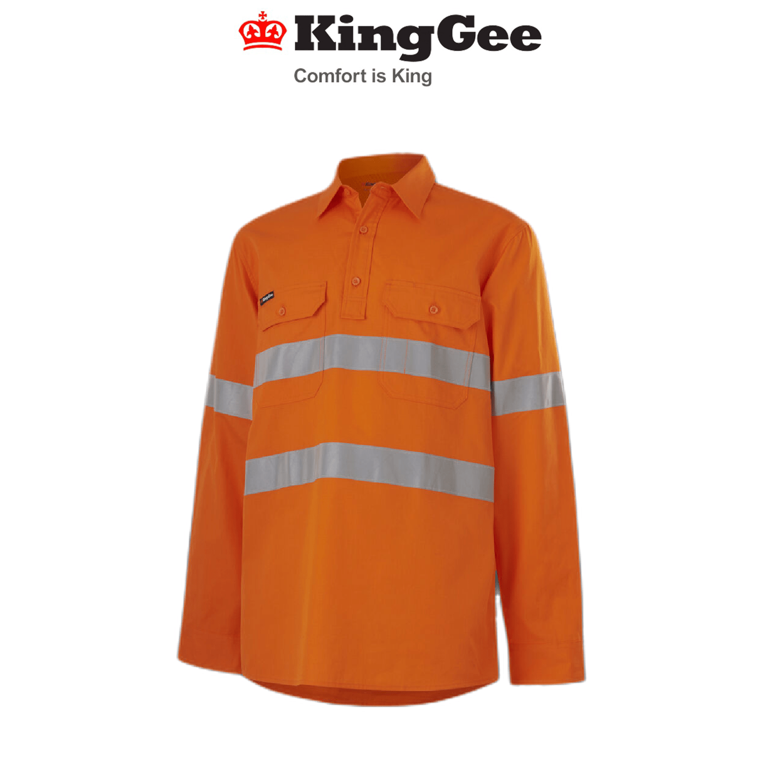 KingGee Mens Wookcool Vented Closed Front Lightweight Pockets Shirt Taped K54916 - Land to Coast