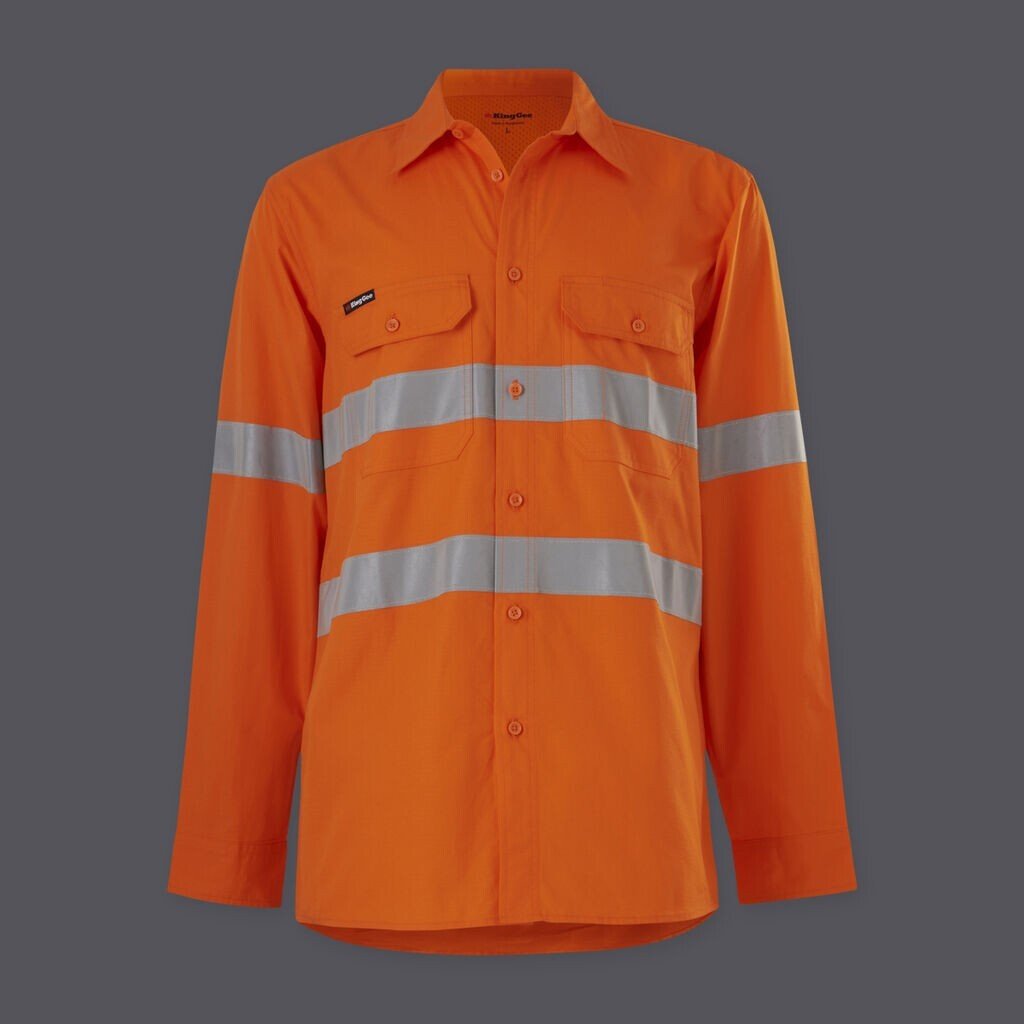 KingGee Mens Wookcool Vented Lightweight Breathable Taped Work Shirt K54915 - Land to Coast