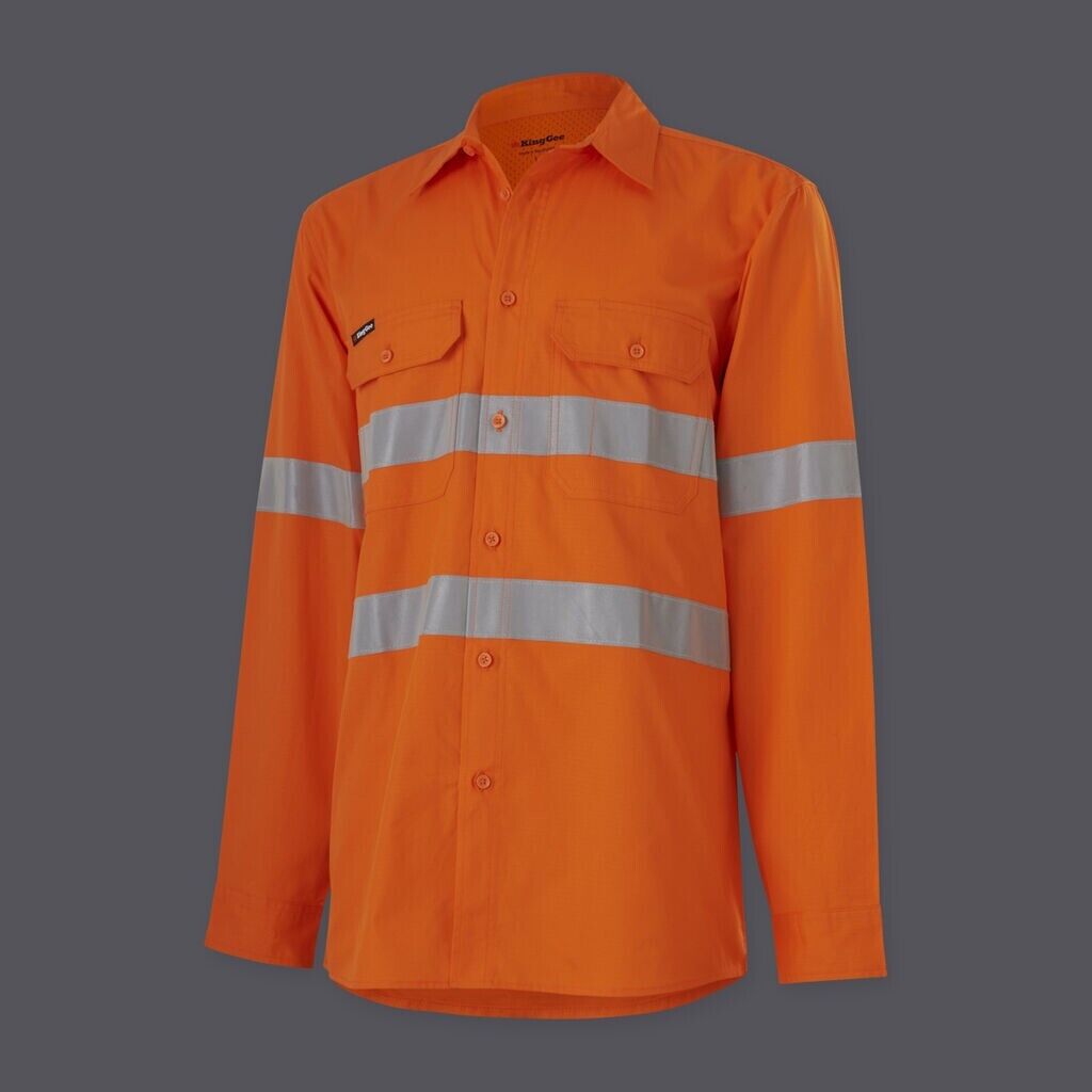 KingGee Mens Wookcool Vented Lightweight Breathable Taped Work Shirt K54915 - Land to Coast