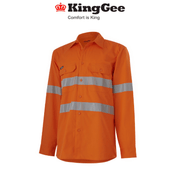 KingGee Mens Wookcool Vented Lightweight Breathable Taped Work Shirt K54915 - Land to Coast