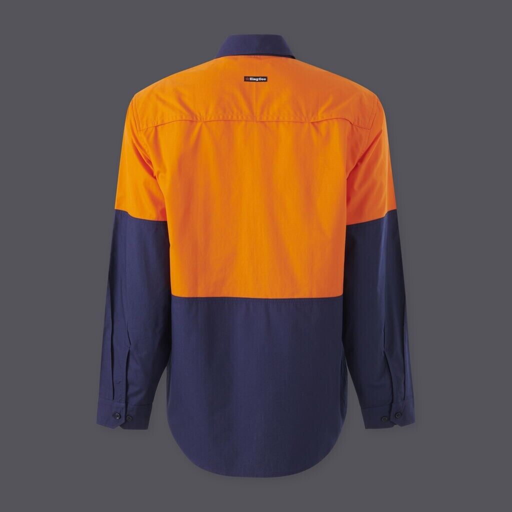 KingGee Mens Wookcool Vented Lightweight Spliced Shirt Pocket Long Sleeve K54911 - Land to Coast