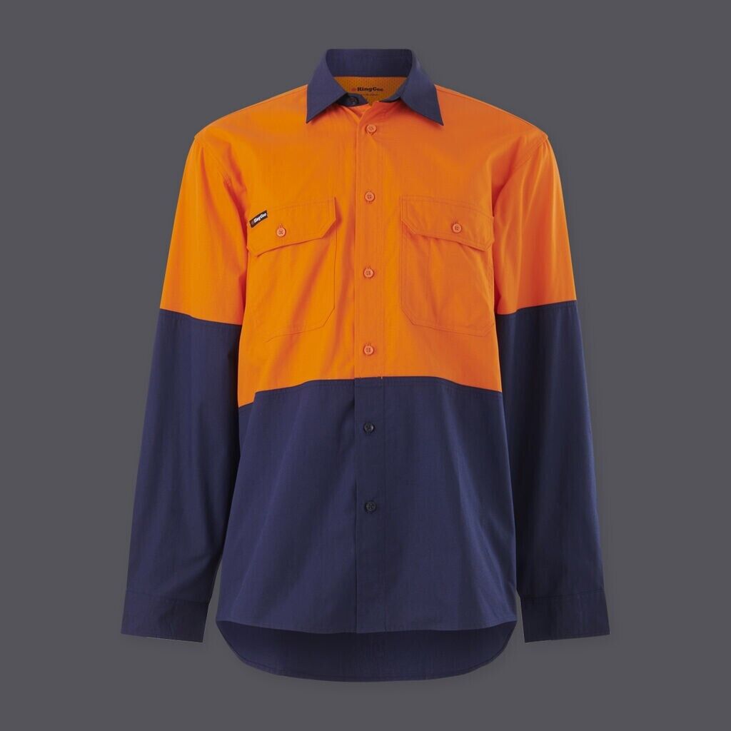 KingGee Mens Wookcool Vented Lightweight Spliced Shirt Pocket Long Sleeve K54911 - Land to Coast