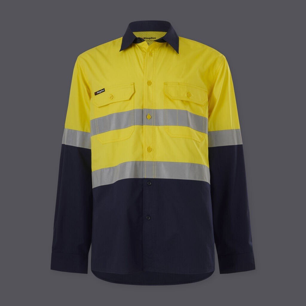 KingGee Mens Wookcool Vented Spliced Lightweight Breathable Shirt Taped K54913 - Land to Coast
