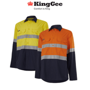 KingGee Mens Wookcool Vented Spliced Lightweight Breathable Shirt Taped K54913 - Land to Coast