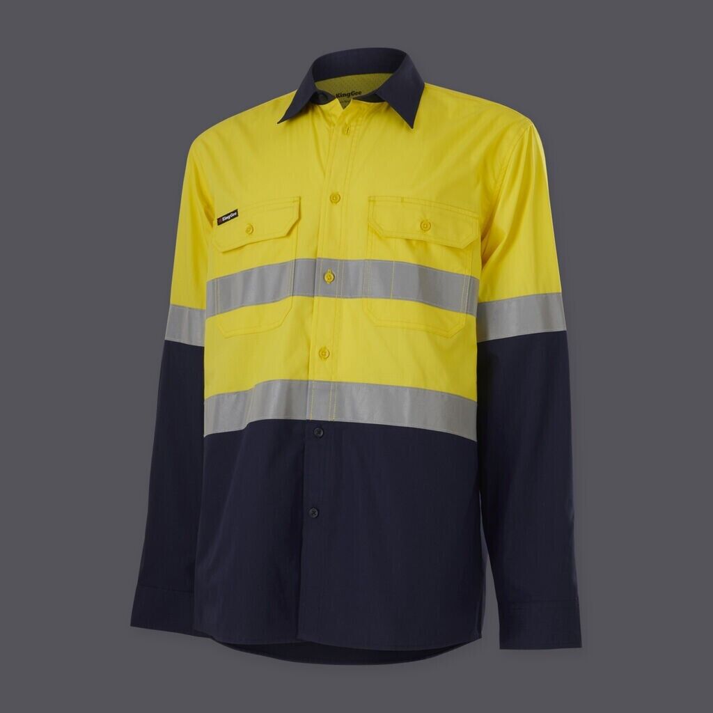 KingGee Mens Wookcool Vented Spliced Lightweight Breathable Shirt Taped K54913 - Land to Coast