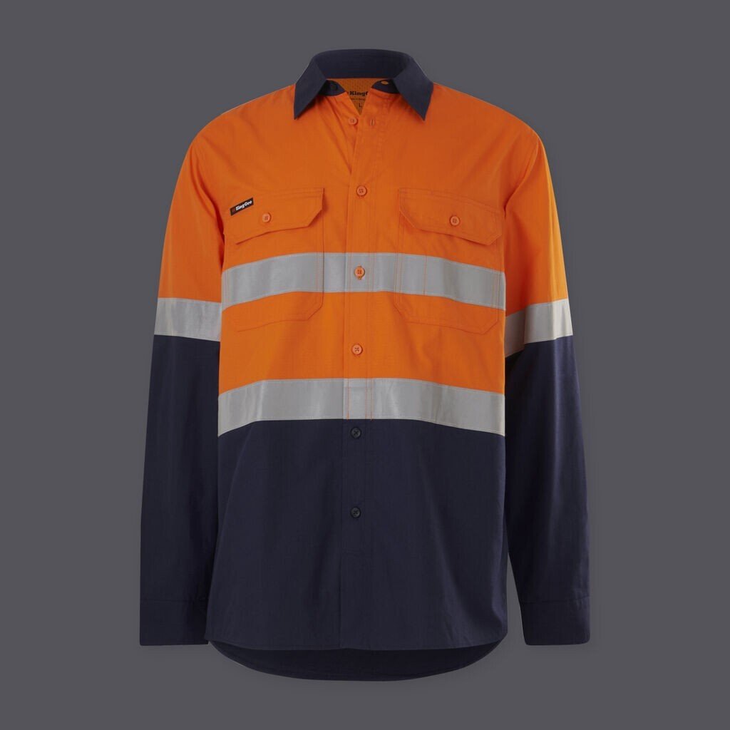 KingGee Mens Wookcool Vented Spliced Lightweight Breathable Shirt Taped K54913 - Land to Coast