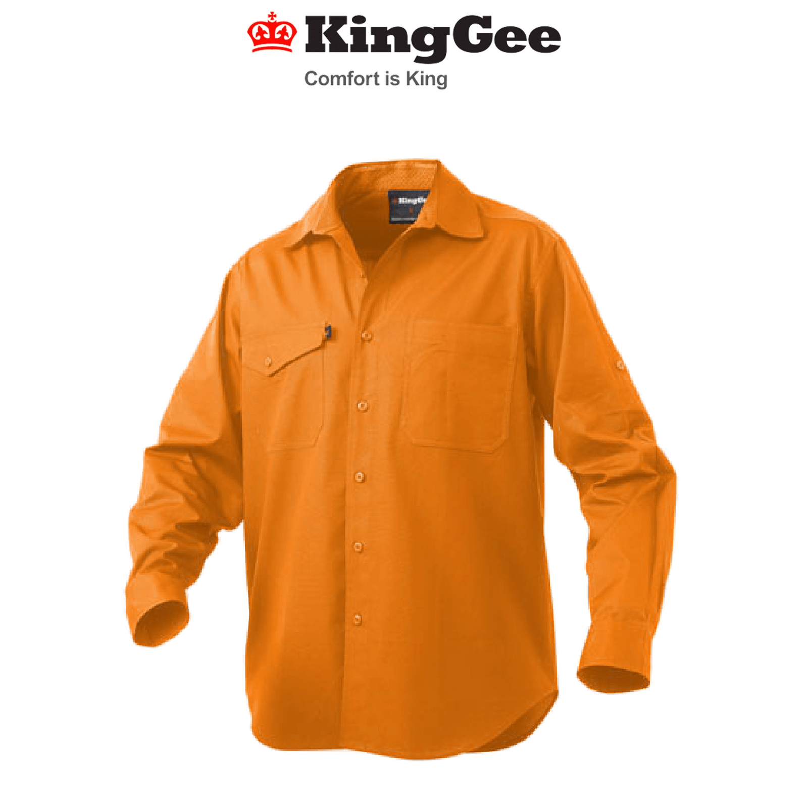 KingGee Mens Workcool 2 Hi - Vis Shirt Long Sleeve Comfort Work Lightweight K54805 - Land to Coast