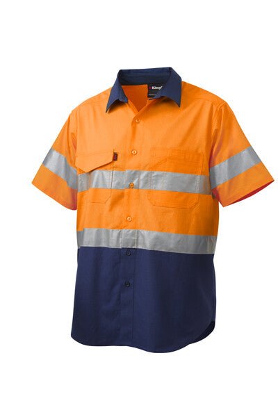 KIngGee Mens Workcool 2 Hi - Vis Summer Shirt Short Sleeve Work Lightweight K54885 - Land to Coast
