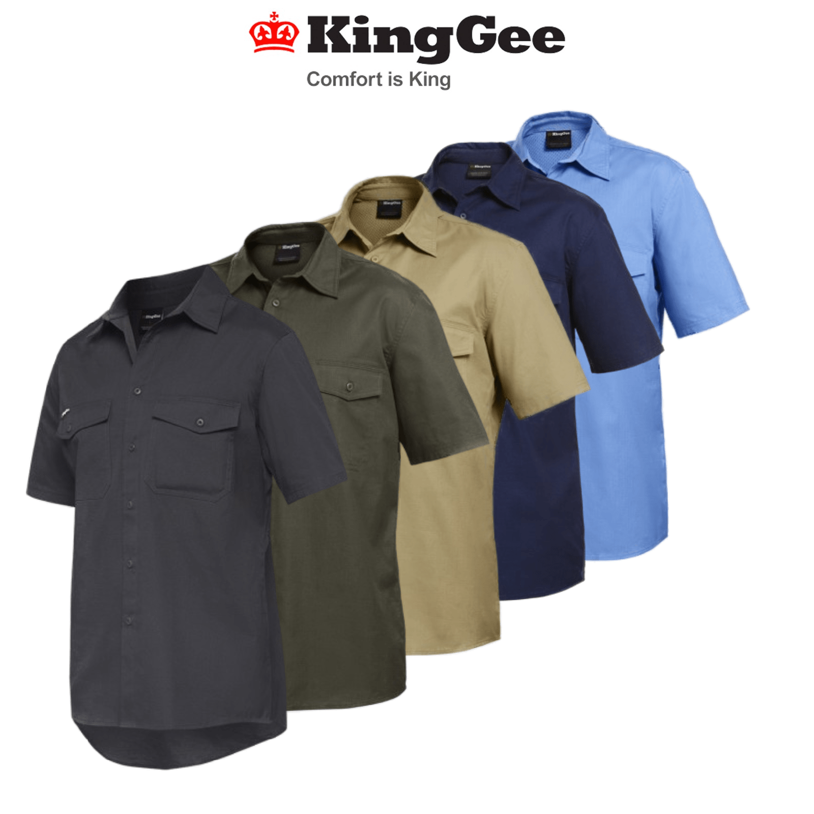 KingGee Mens Workcool 2 Shirt S/S Lightweight Breathable Comfort Workwear K14825 - Land to Coast