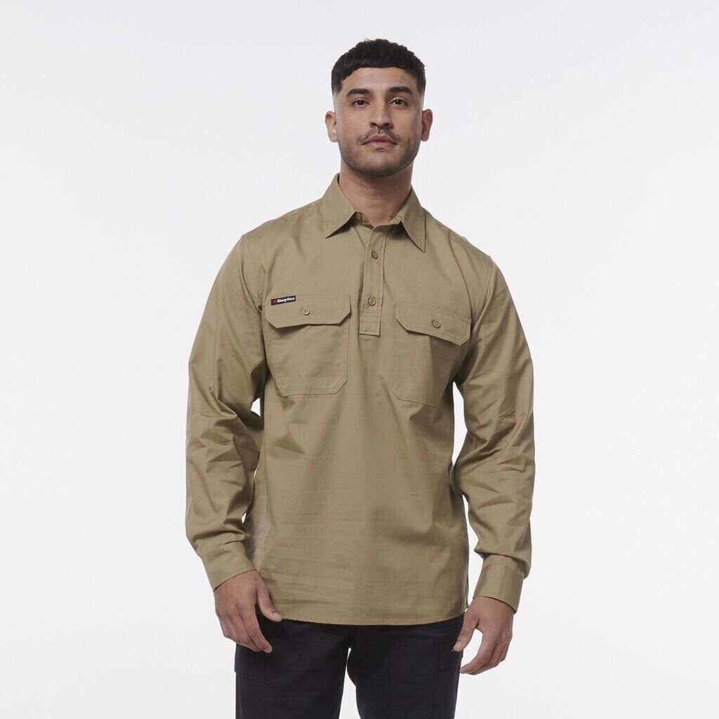 KINGGEE Mens Workcool Breathable Vented Lightweight Closed Front Shirt K14033 - Land to Coast
