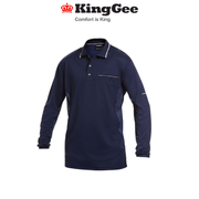 KingGee Mens Workcool Hyperfreeze Polo Long Sleeve Work Shirt Workwear K69790 - Land to Coast