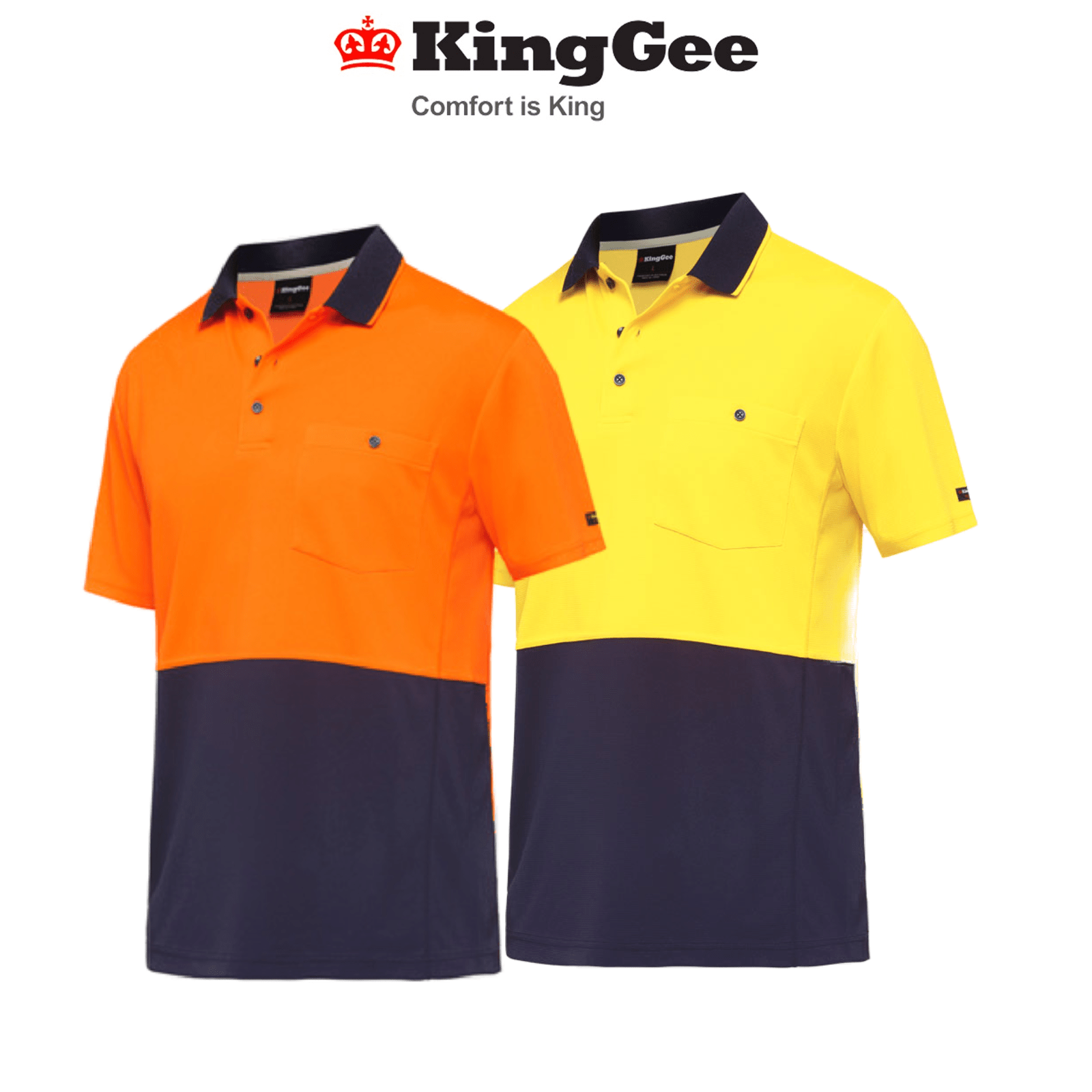 KingGee Mens Workcool Hyperfreeze Spliced Polo Shirt Short Sleeve Work K54205 - Land to Coast