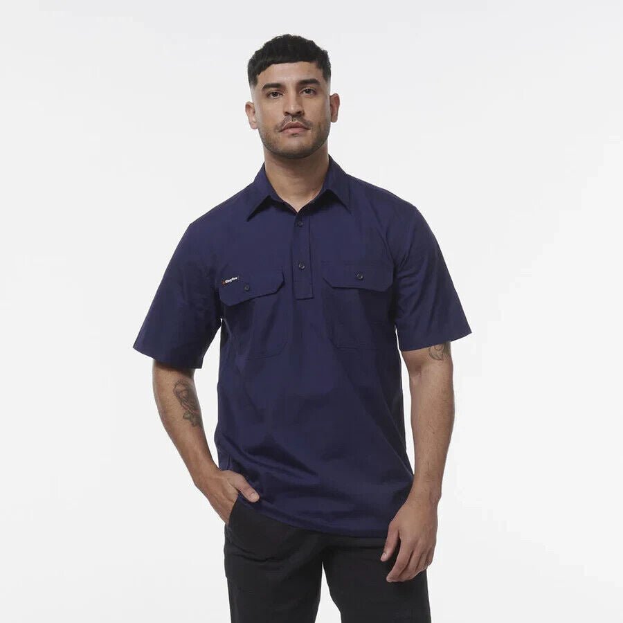 KINGGEE Mens Workcool Lightweight Vented Breathable Closed Front Shirt K14032 - Land to Coast