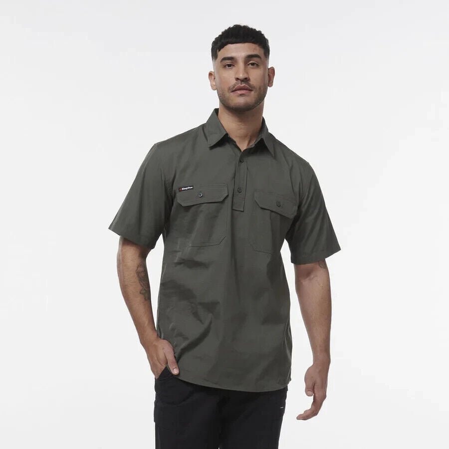 KINGGEE Mens Workcool Lightweight Vented Breathable Closed Front Shirt K14032 - Land to Coast