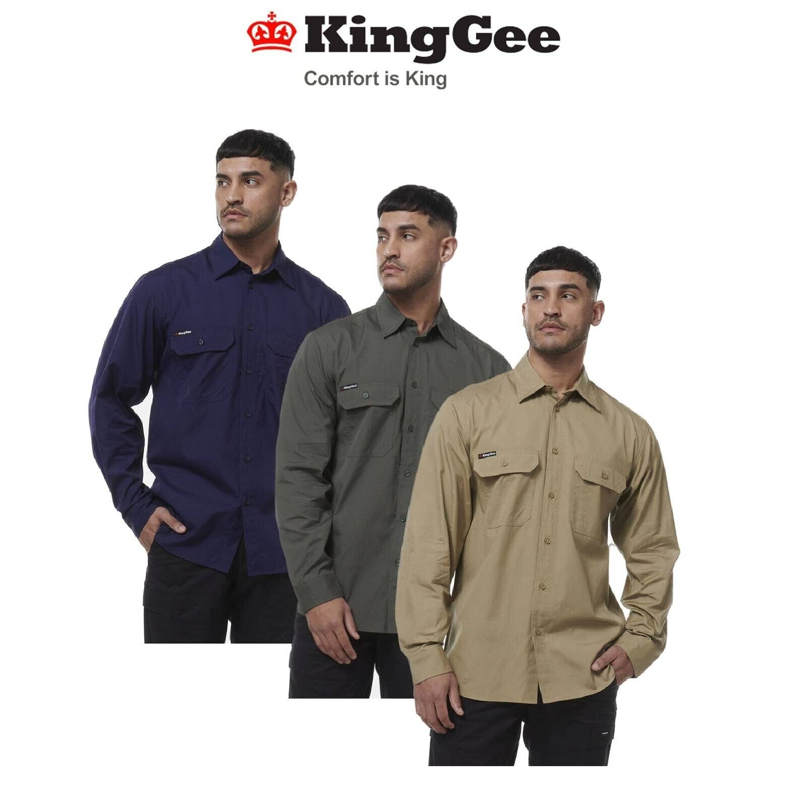 KINGGEE Mens Workcool Lightweight Workshirt Vented Breathable Shirt K14031 - Land to Coast