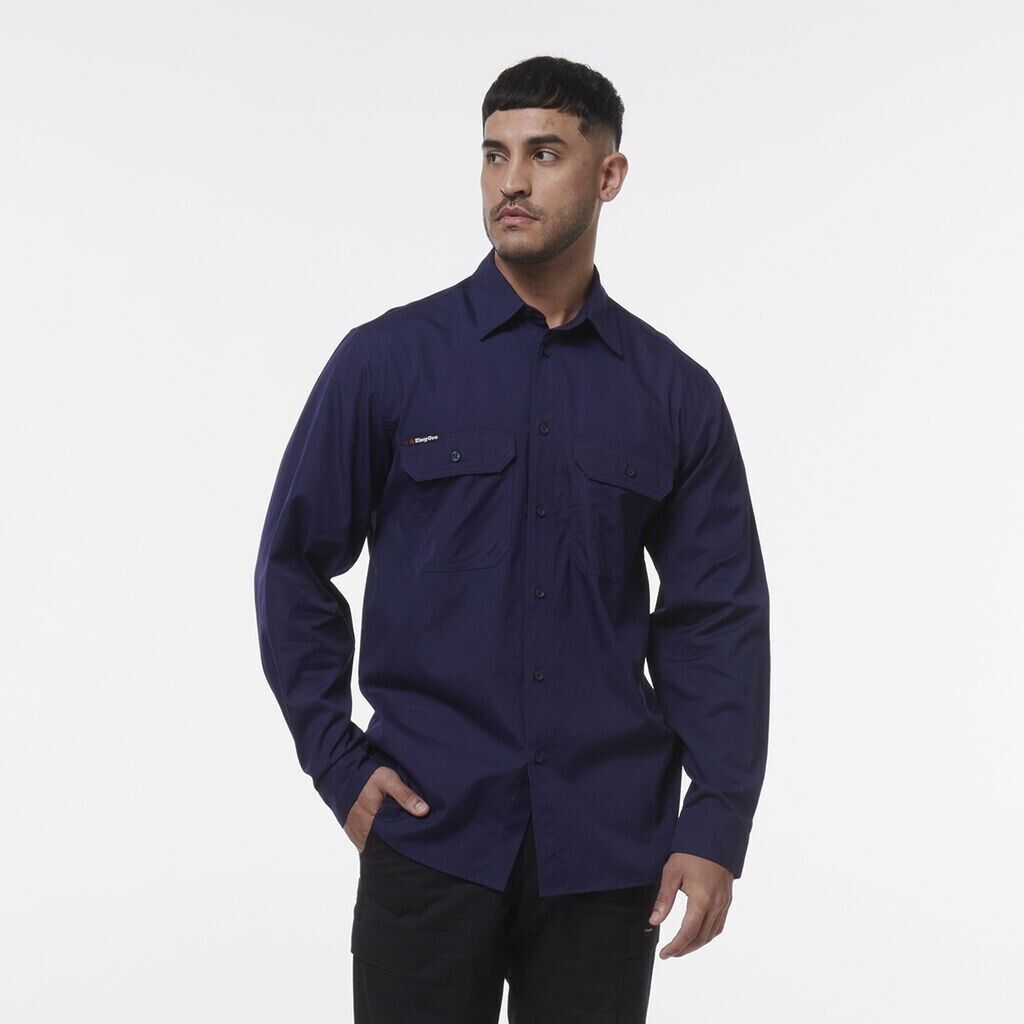 KINGGEE Mens Workcool Lightweight Workshirt Vented Breathable Shirt K14031 - Land to Coast
