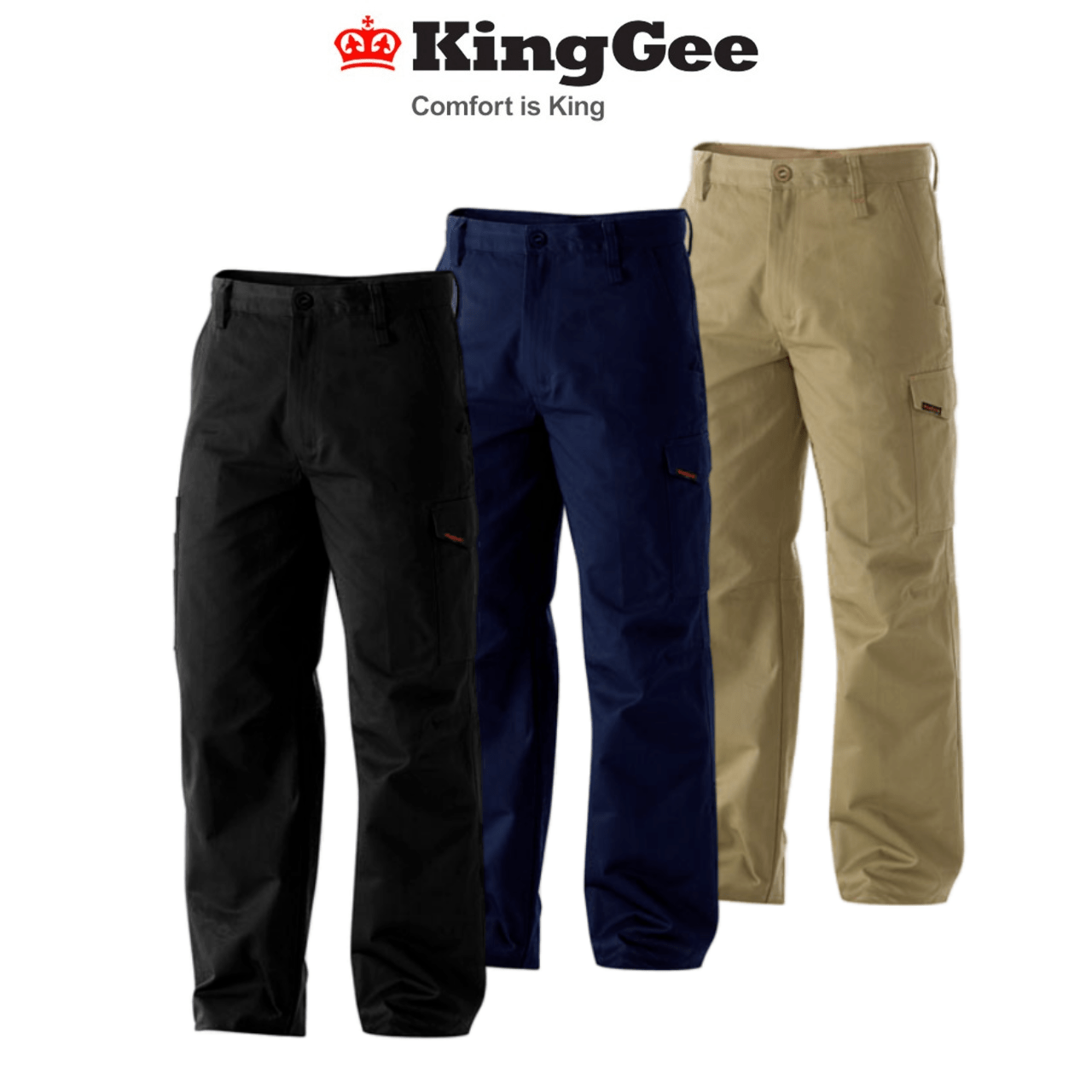 KingGee Mens Workcool Pants Modern Fit Cargo Tough Work Comfort Safety K13800 - Land to Coast