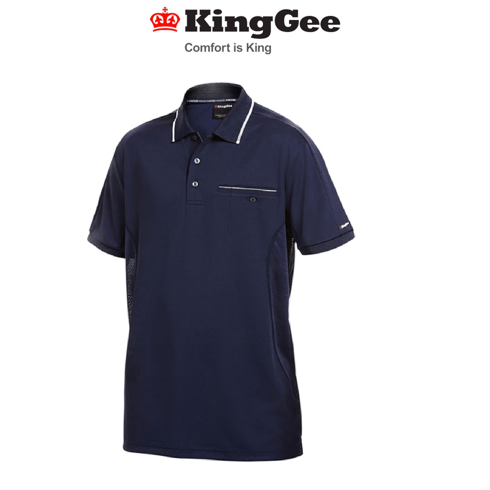 KingGee Mens Workcool Polo Short Sleeve Hyperfreeze Workwear Work Shirt K69789 - Land to Coast
