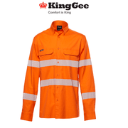 KingGee Mens Workcool Pro Bio Motion Shirt Long Comfy Sleeve Work Safety K54031 - Land to Coast