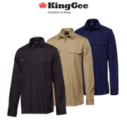 KingGee Mens Workcool Pro Shirt Long Sleeve Stretch Ripstop Durable Work K14021 - Land to Coast