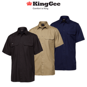 KingGee Mens Workcool Pro Shirt S/S Tough Stretch Ripstop Cotton Work K14022 - Land to Coast