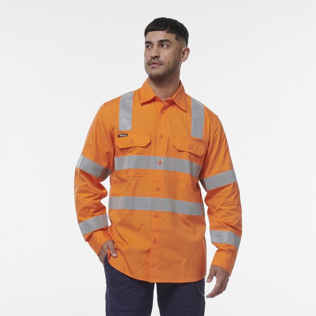 KingGee Mens Workcool Vented Breathable Lightweight Vic Rail Work Shirt K54014 - Land to Coast