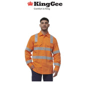 KingGee Mens Workcool Vented Breathable Lightweight Vic Rail Work Shirt K54014 - Land to Coast