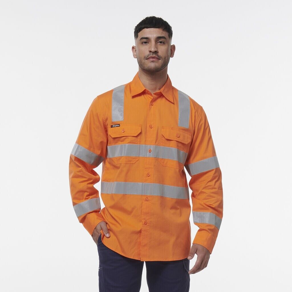 KingGee Mens Workcool Vented Breathable Lightweight Vic Rail Work Shirt K54014 - Land to Coast