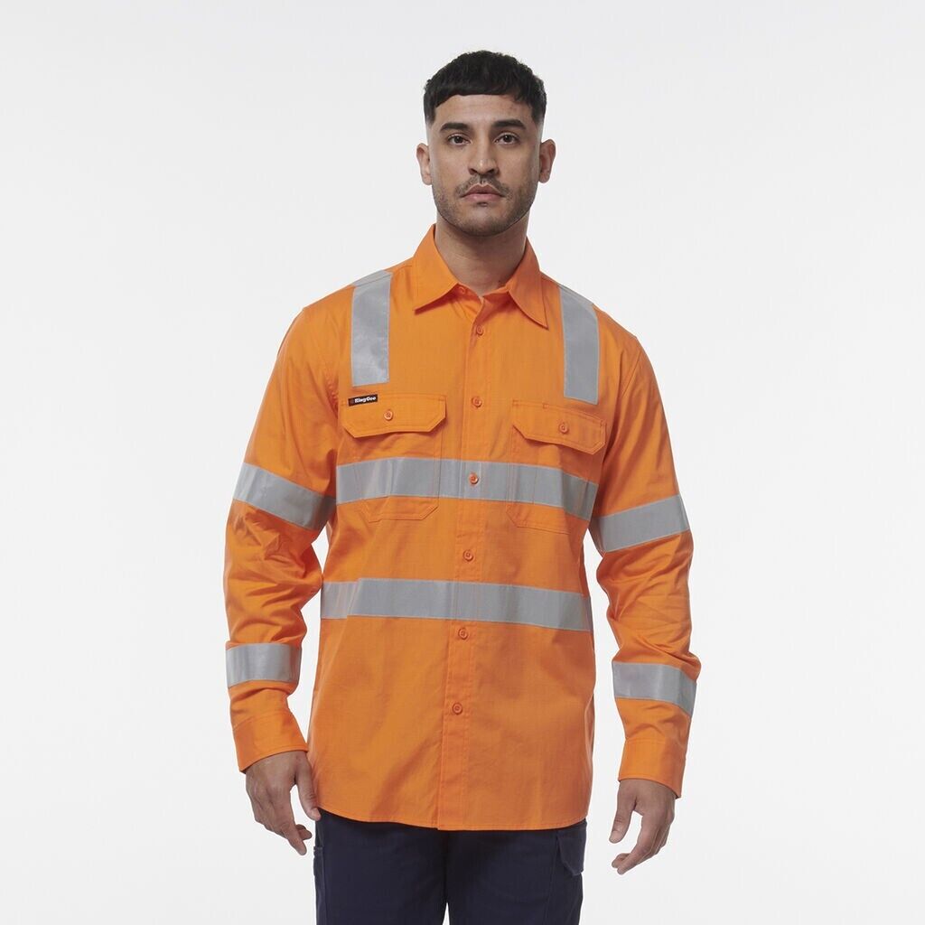 KingGee Mens Workcool Vented Breathable Lightweight Vic Rail Work Shirt K54014 - Land to Coast