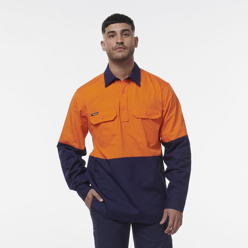 KingGee Mens Workcool Vented Closed Front Spliced Two Toned Pocket Shirt K54011 - Land to Coast