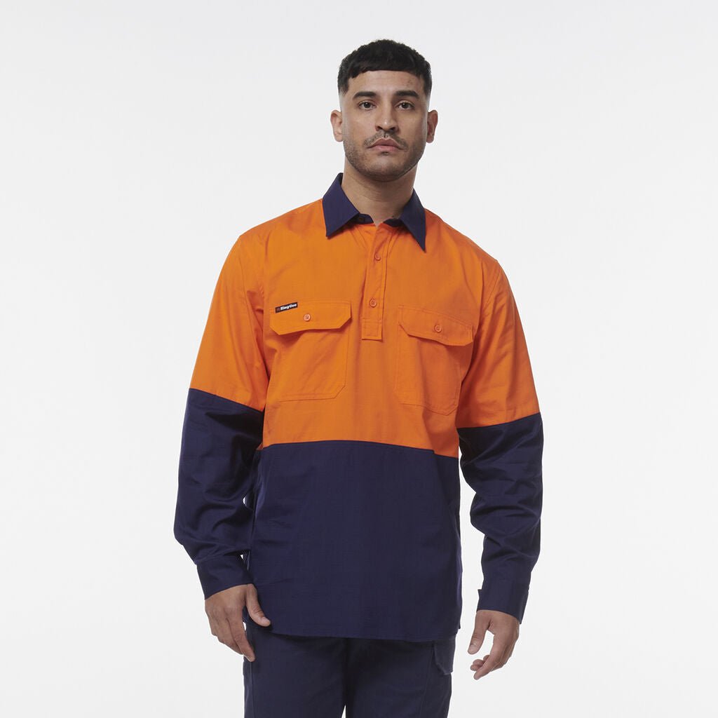 KingGee Mens Workcool Vented Closed Front Spliced Two Toned Pocket Shirt K54011 - Land to Coast