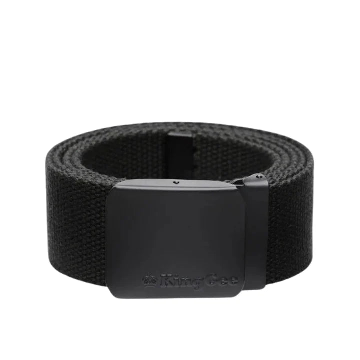 KingGee Originals Stretch Canvas Logo Belt Black K61231 - Land to Coast