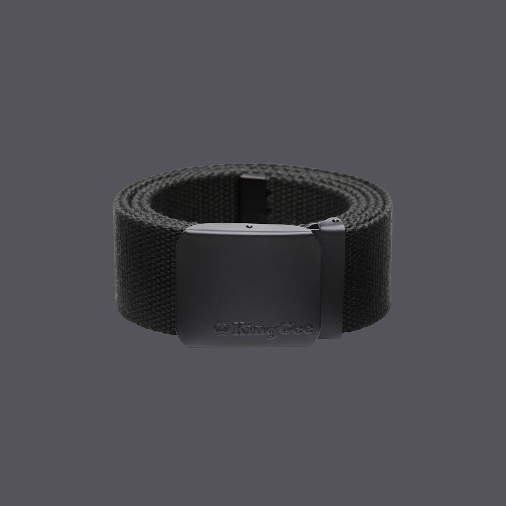 KingGee Originals Stretch Canvas Logo Belt Black K61231 - Land to Coast