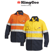 KingGee Shieldtec Lenzing Reflective Heat Resist Hi - Vis Spliced LS Shirt K84000 - Land to Coast