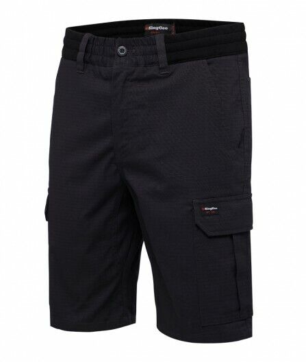 KingGee Shorts Mens Rib Comfort Waist Short Comfort Cargo Stretch Ripstop K17007 - Land to Coast