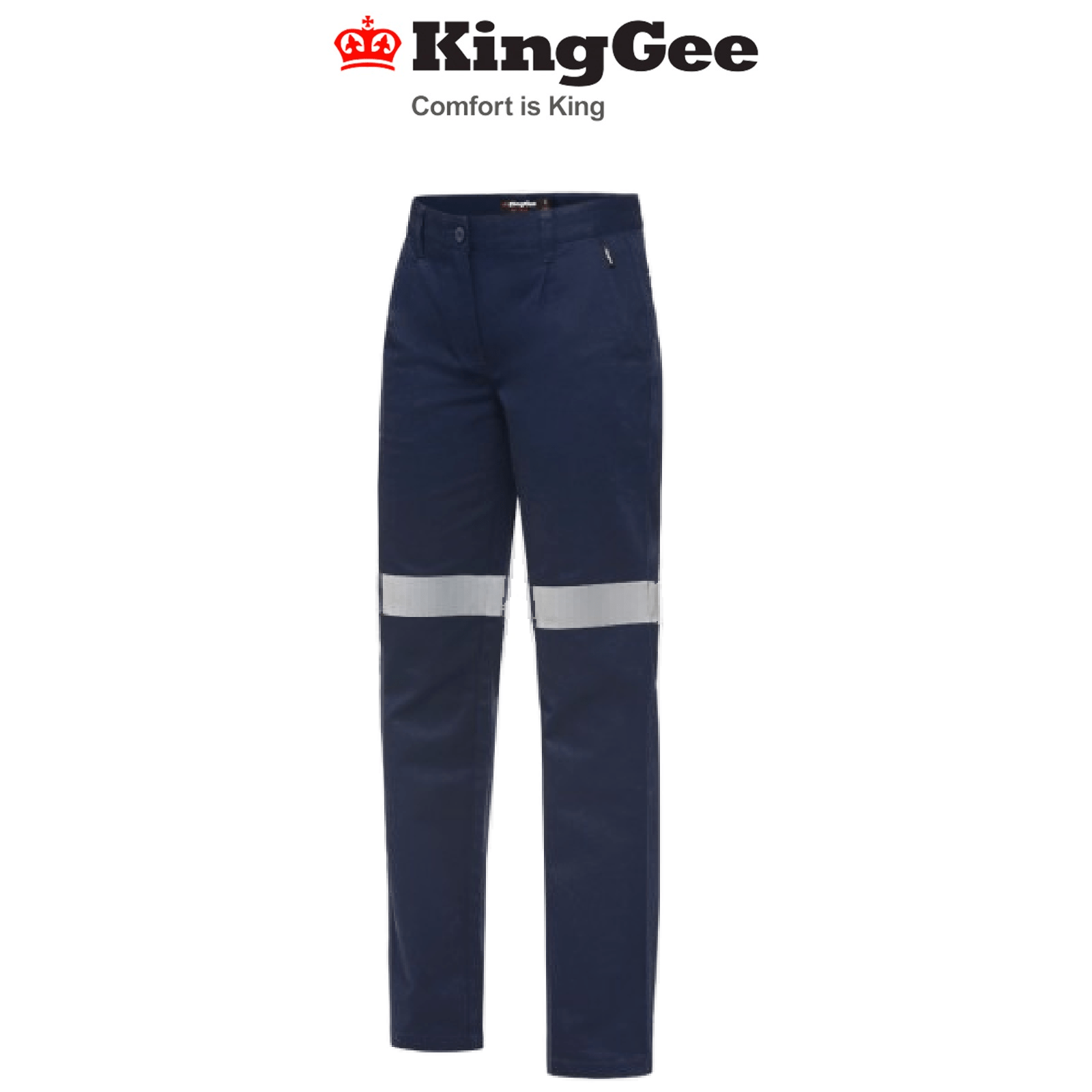 KingGee Women's Drill Reflective Pants Work Safety Tough Reinforced Comfy K43535 - Land to Coast