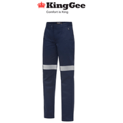 KingGee Women's Drill Reflective Pants Work Safety Tough Reinforced Comfy K43535 - Land to Coast