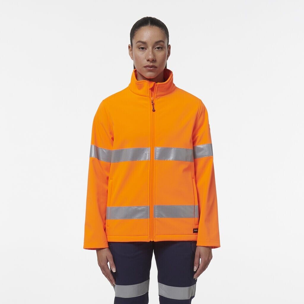 KingGee Womens Reflective Stretch Softshell Pocket Safety Work Jacket K45007 - Land to Coast