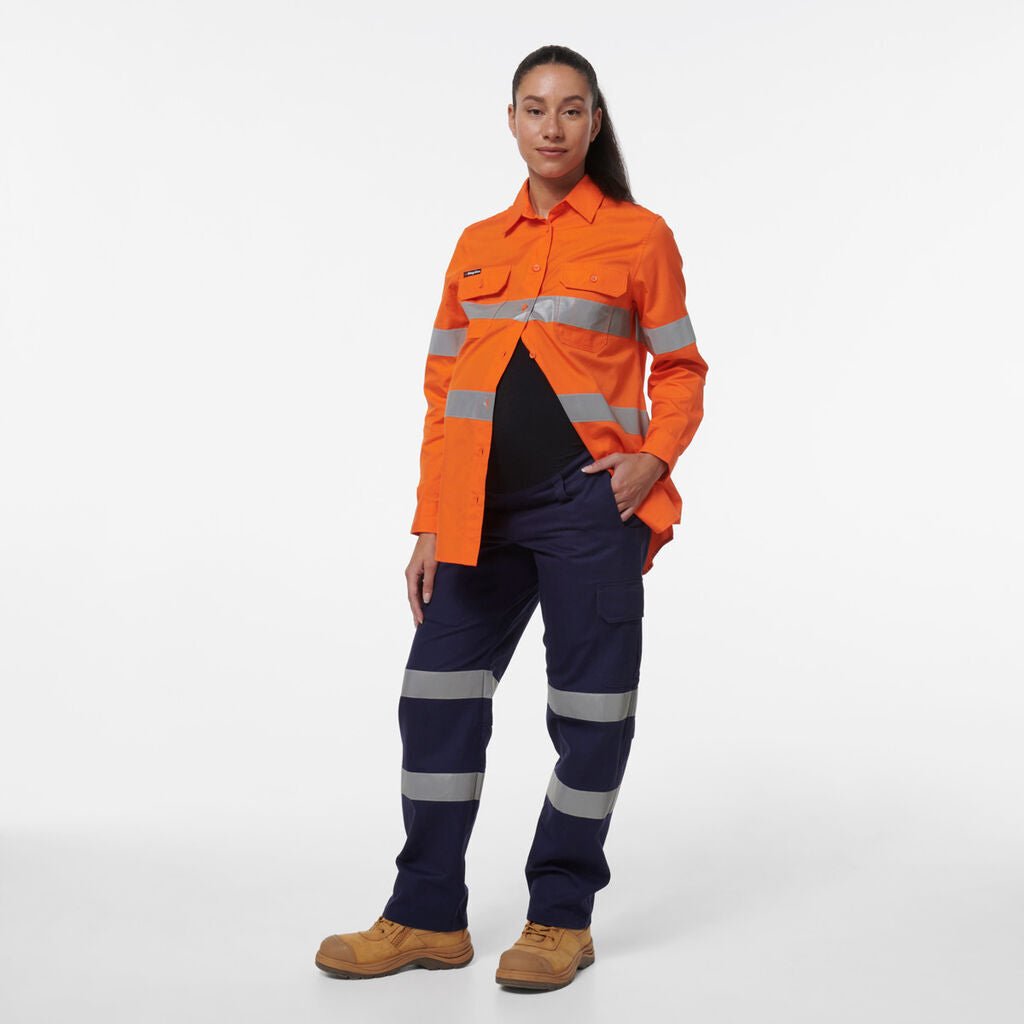 KingGee Womens Safety WorkCool Maternity Reflective Bio Motion Work Pant K43007 - Land to Coast