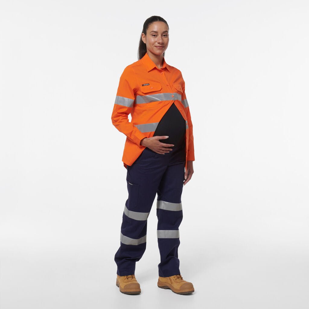 KingGee Womens Safety WorkCool Maternity Reflective Bio Motion Work Pant K43007 - Land to Coast