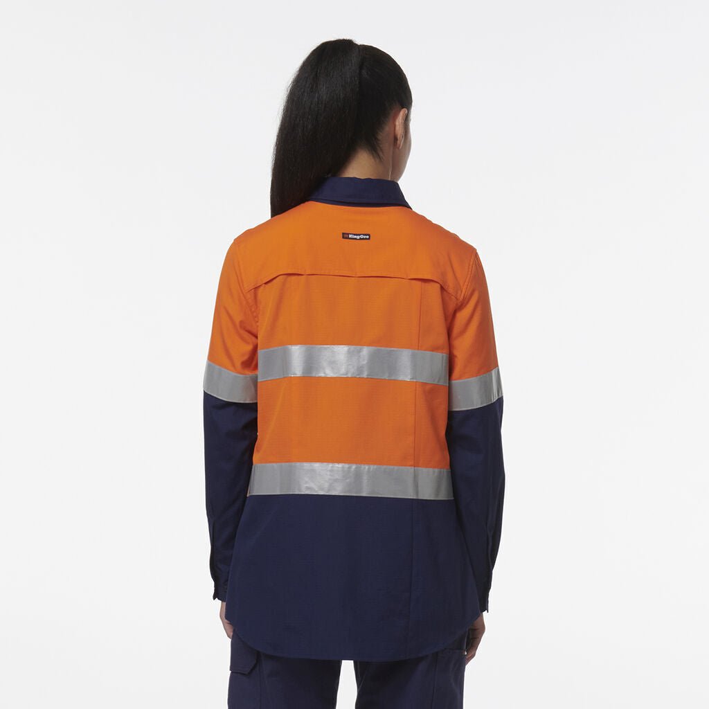 KingGee Womens Safety Workcool Maternity Reflective Two Toned Shirt K44234 - Land to Coast