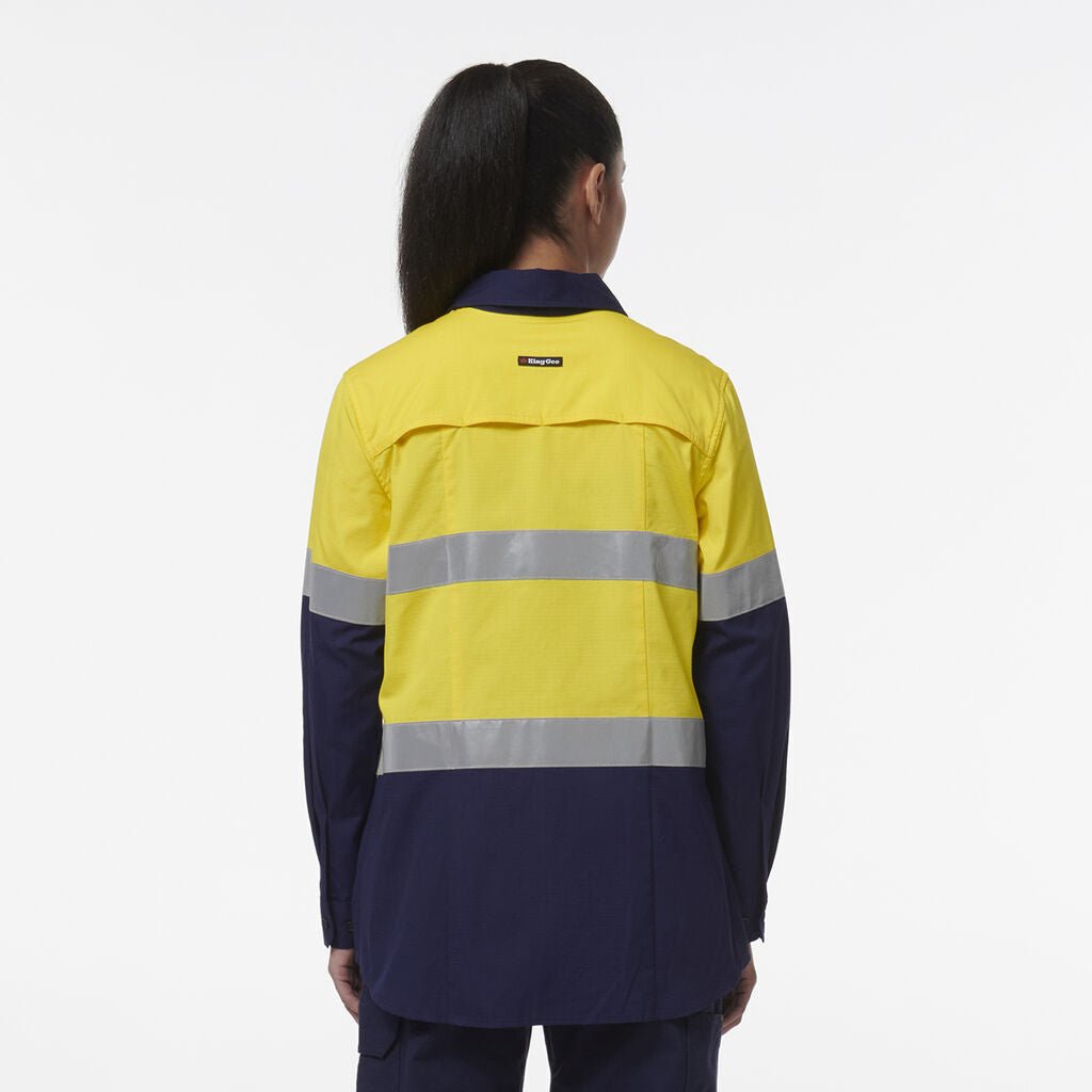 KingGee Womens Safety Workcool Maternity Reflective Two Toned Shirt K44234 - Land to Coast