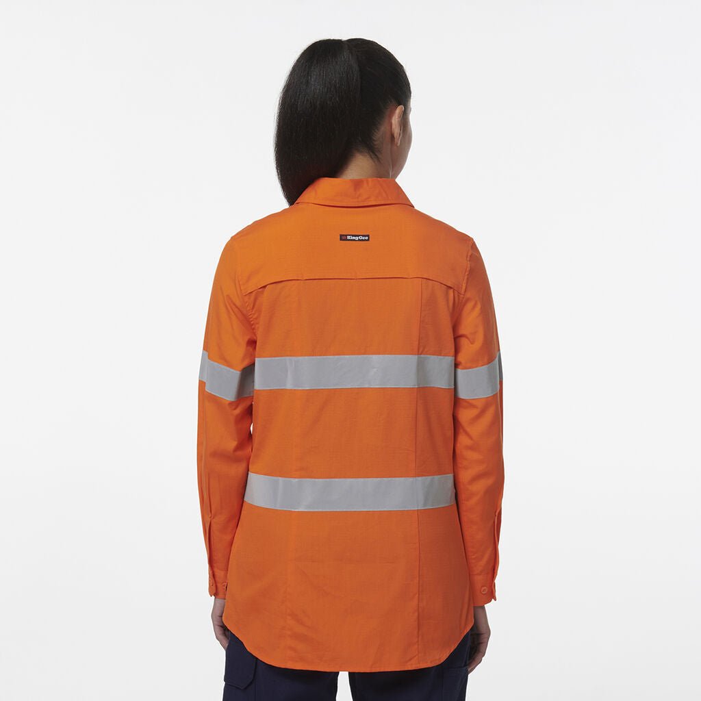 KingGee Womens Safety Workcool Maternity Reflective Two Toned Work Shirt K44235 - Land to Coast