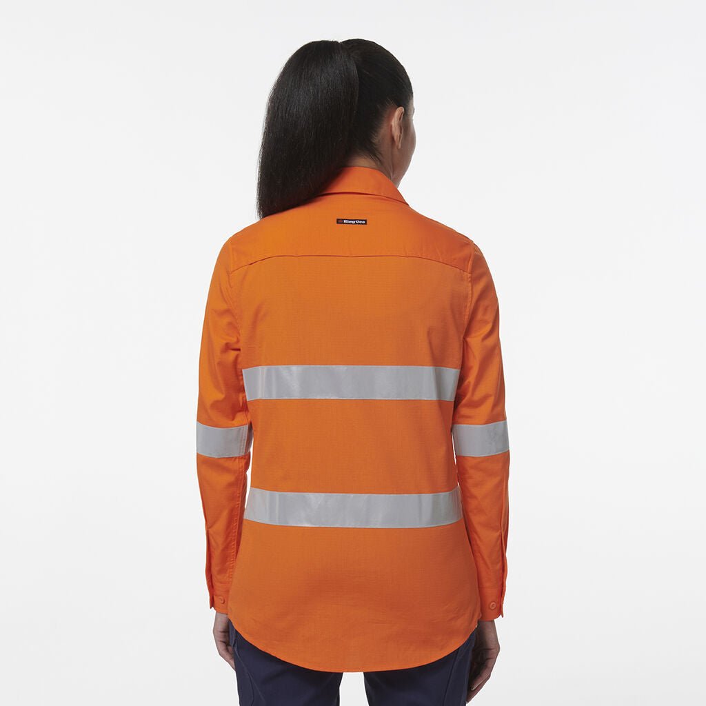 KingGee Womens Safety Workcool Vented Reflective Two Toned Work Shirt K44231 - Land to Coast