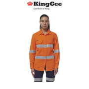KingGee Womens Safety Workcool Vented Reflective Two Toned Work Shirt K44231 - Land to Coast